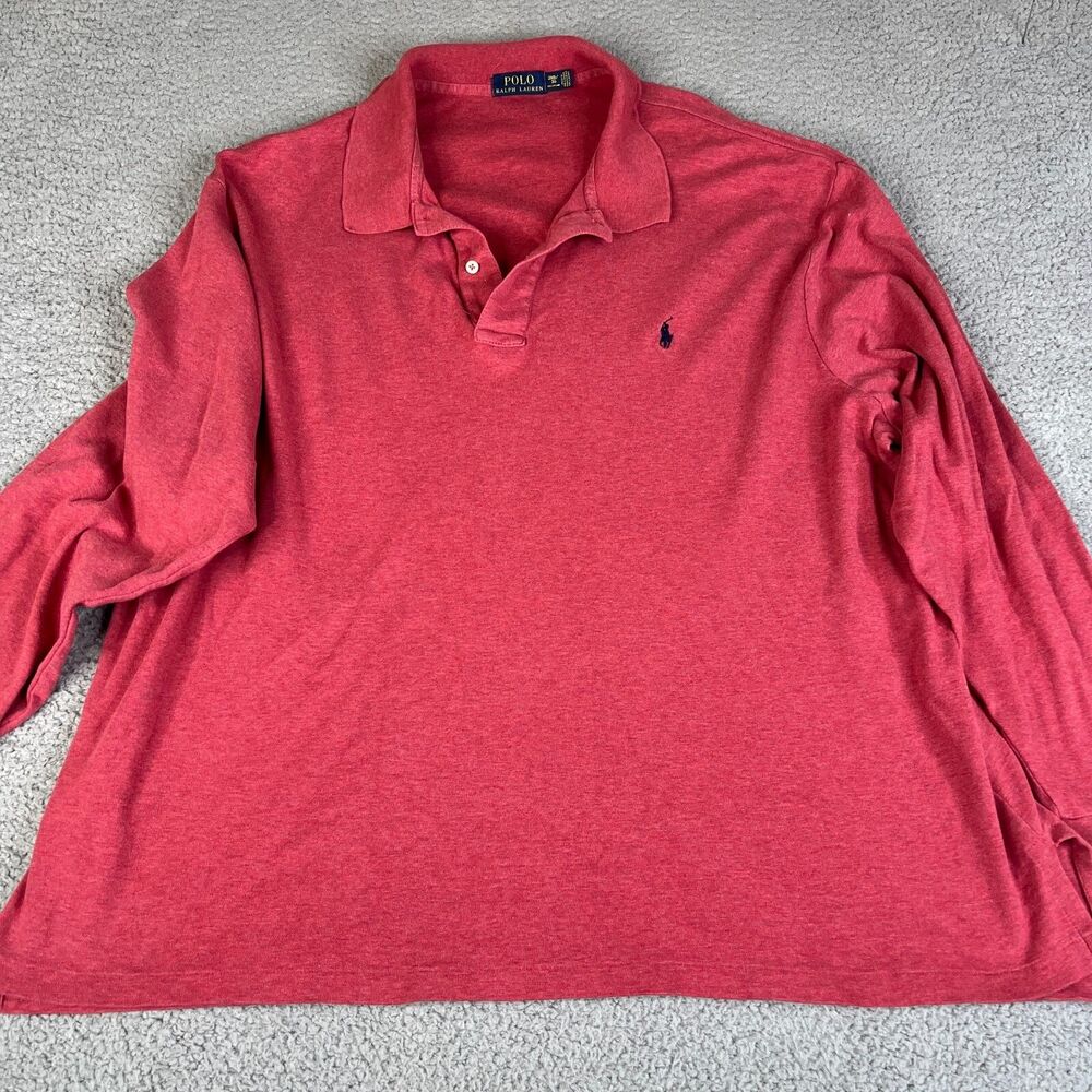 POLO RALPH LAUREN Shirt Mens 3XB Red Big & Tall Short Sleeve Pony Logo Golf